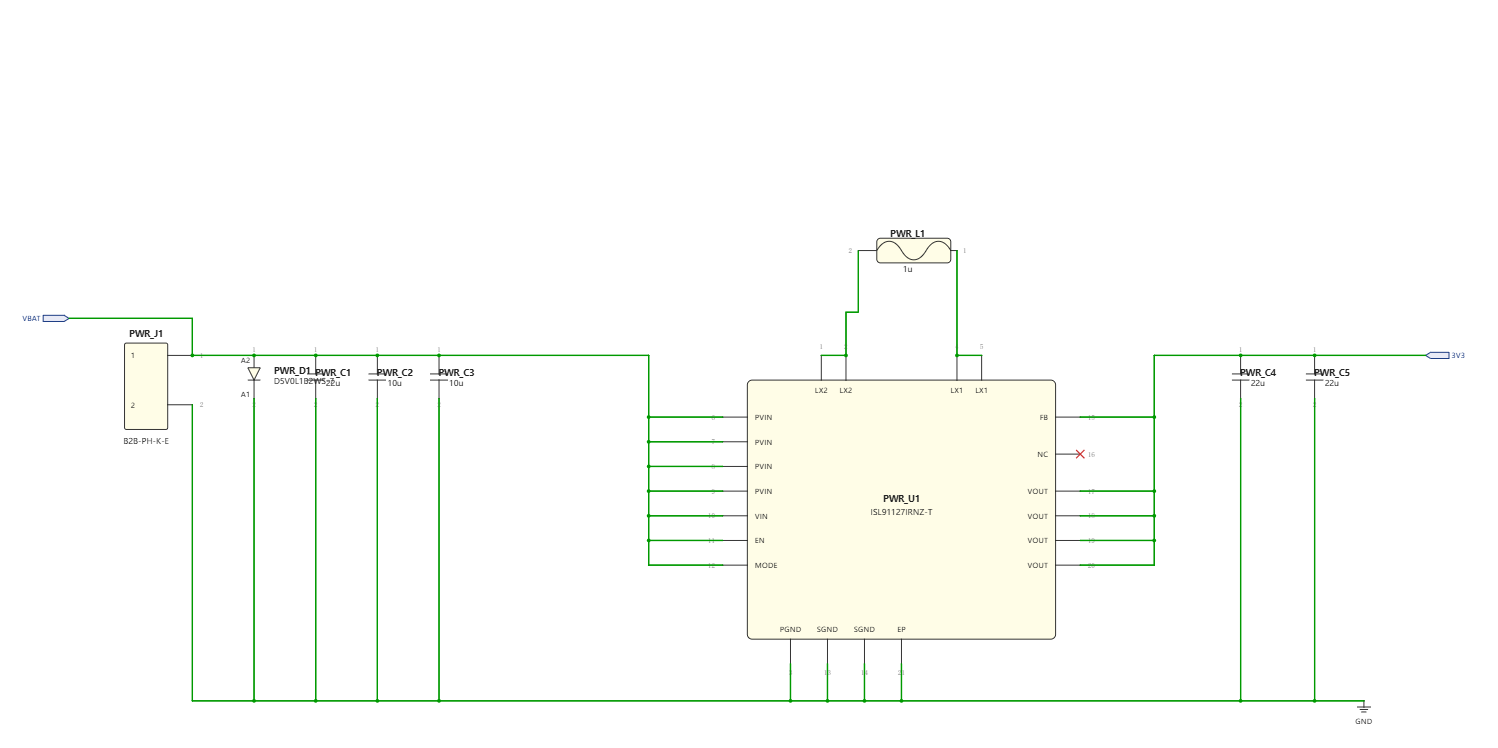 Power input schematic for the ESP32 e-ink MQTT display card.