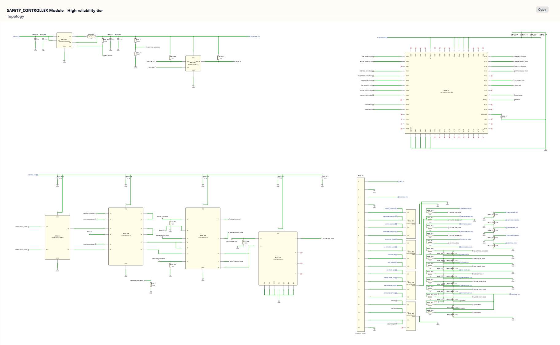 Generated safety controller schematic for the portable high-speed hair dryer circuit.