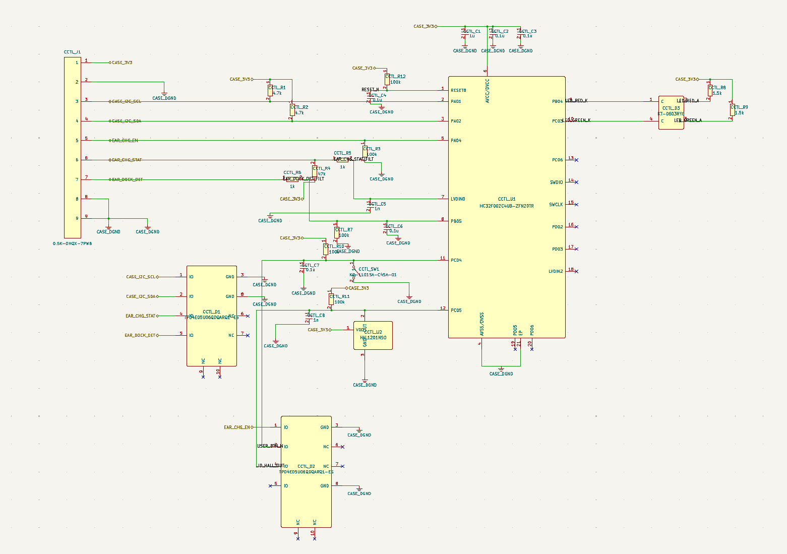 Case control schematic for the generated TWS earbuds project.